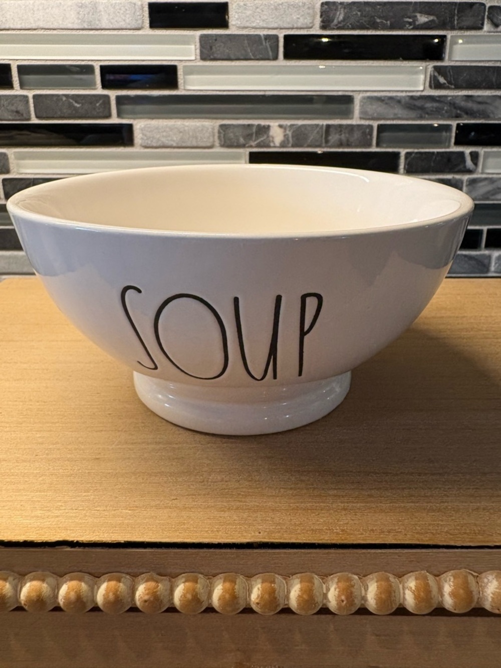 White 'SOUP' Ceramic Bowl
